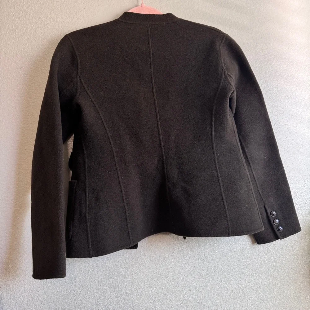 CALVIN KLEIN 100% Wool Brown Button Jacket - Picture 8 of 8